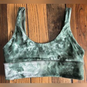 LULULEMON • Align Reversible Bra Light Support green tie-dye W2DGDS sport bra